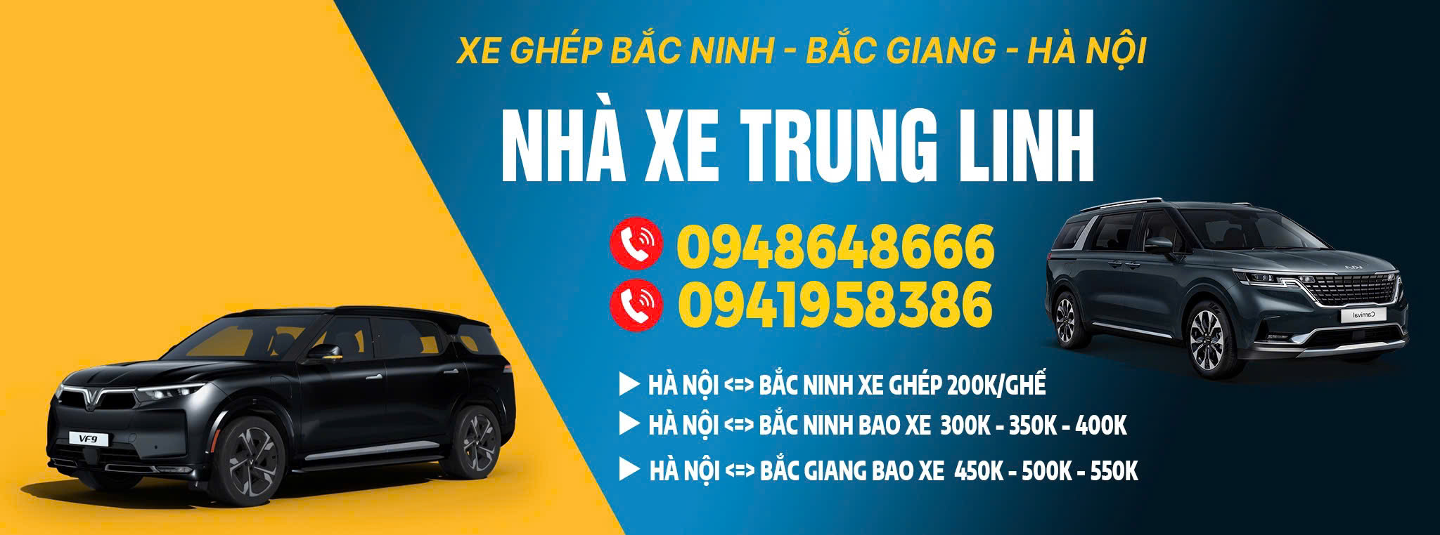 Xe ghép Bắc Ninh - Bắc Giang - Hà Nội